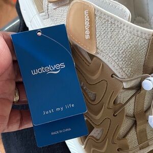 Beige and Tan Athletic Sandals